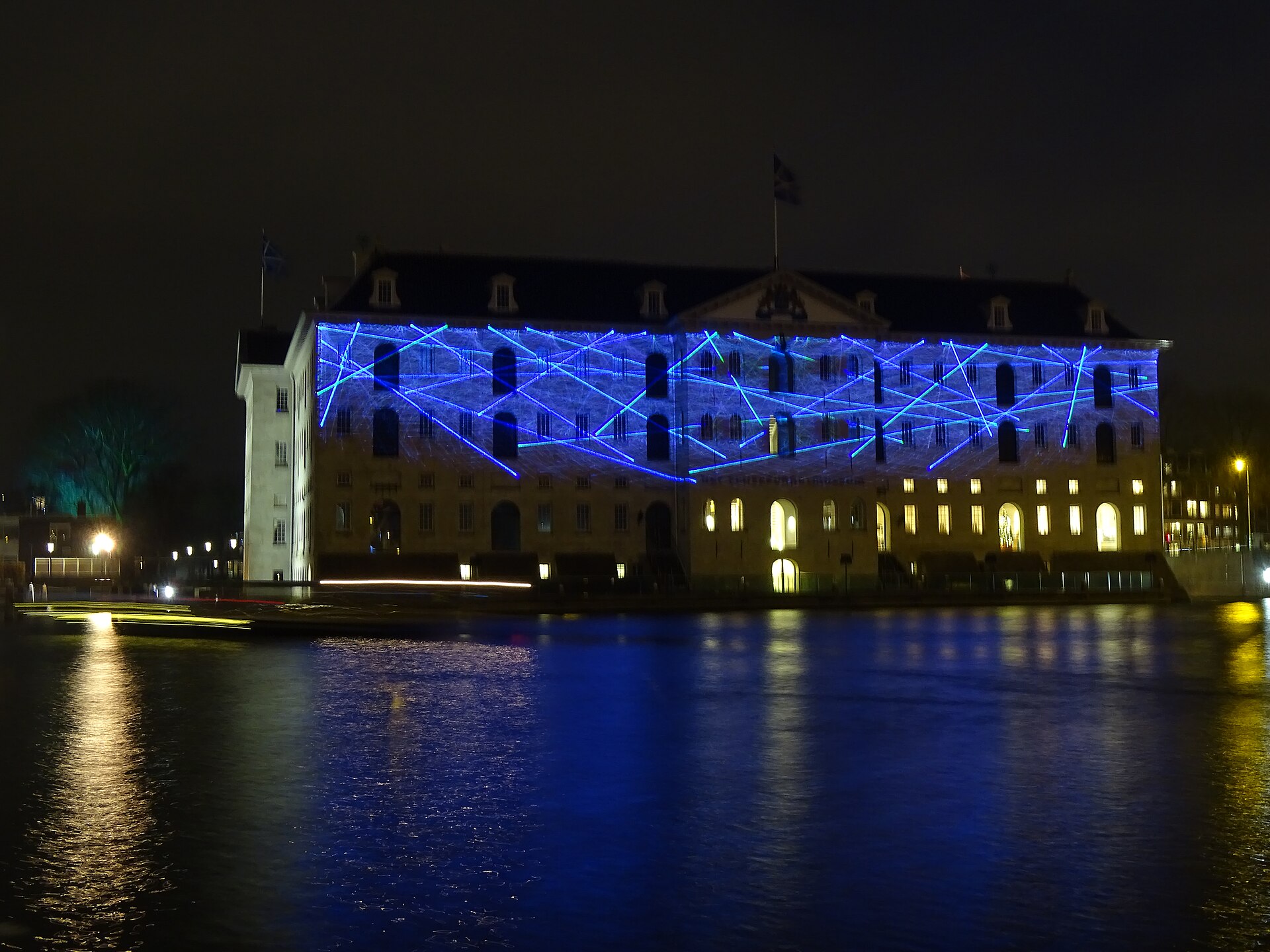 Ljuskonst på Sjöfartsmuseet under Amsterdam Light Festival