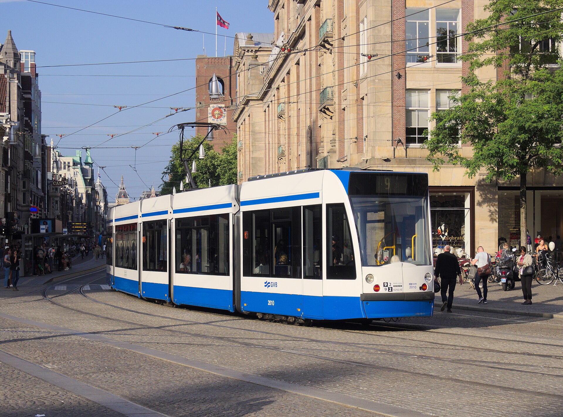 GVB-spårvagn i centrala Amsterdam
